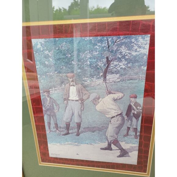 P. Nichols Golf Office Matted Framed Prints Vintage Decor Set of 2 Artwork - Picture 3 of 8